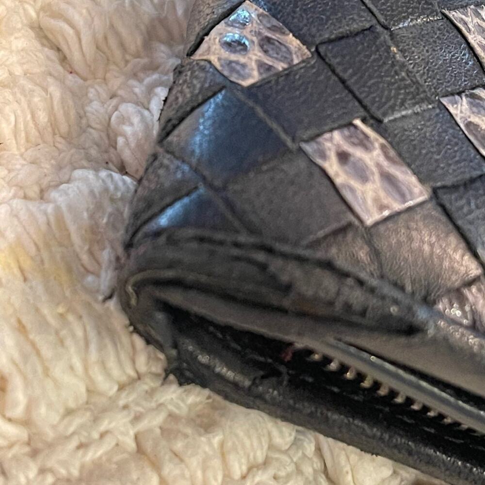 Bottega Veneta Python Print Weaved Wallet - image 5